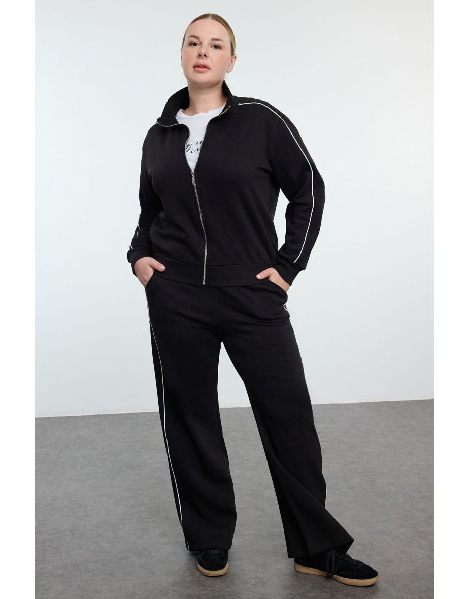 Black Knitted Plus Size Two Piece Set