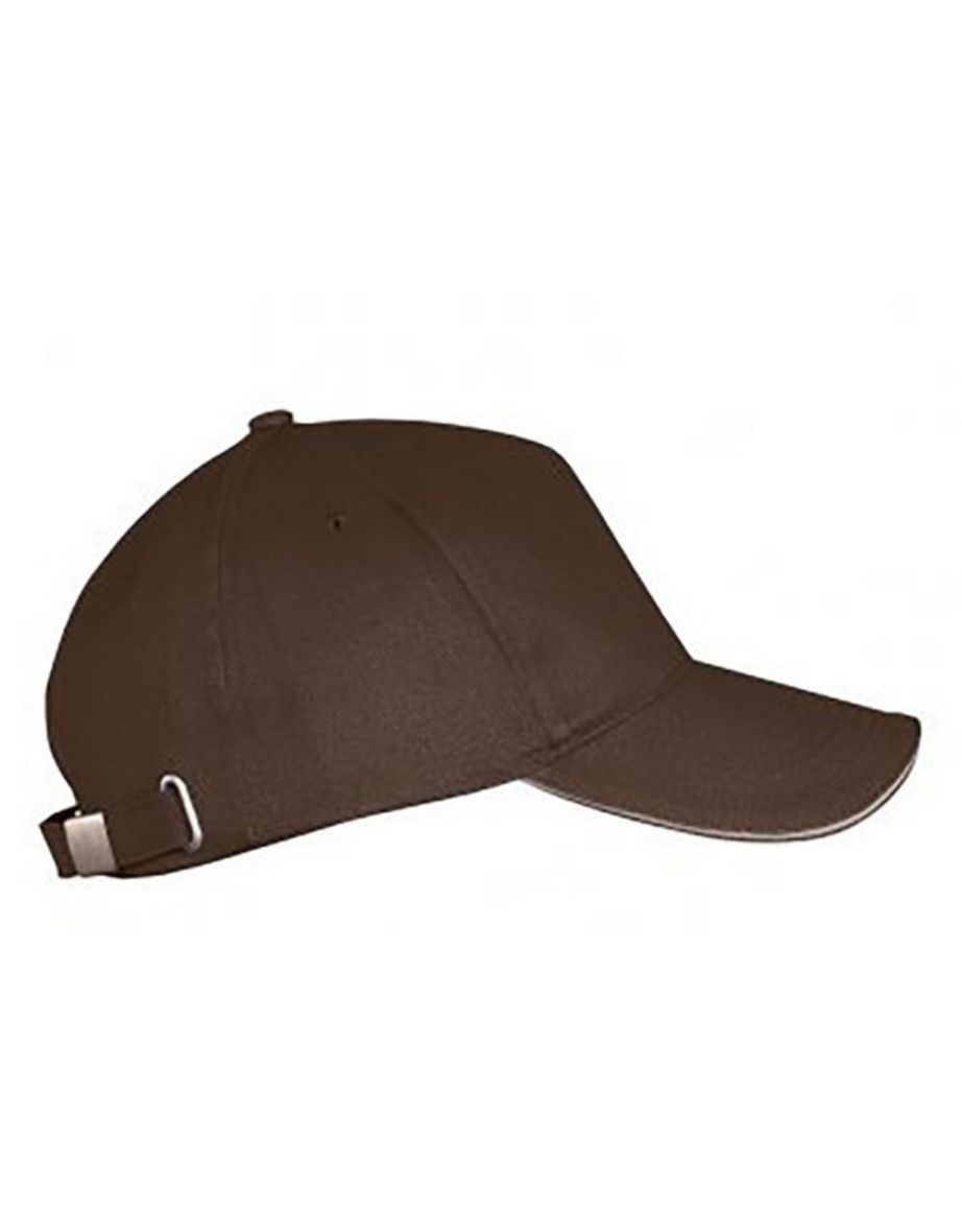 SOLS Unisex Long Beach Cap - Chocolate/Beige