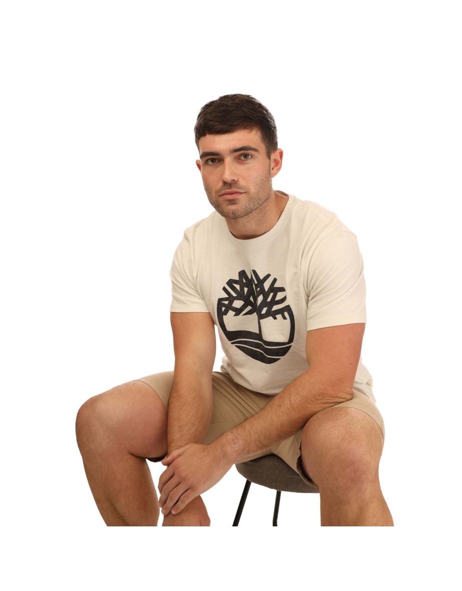 Men's Timberland Seasonal Camo Tree Logo T-Shirt in White - 3