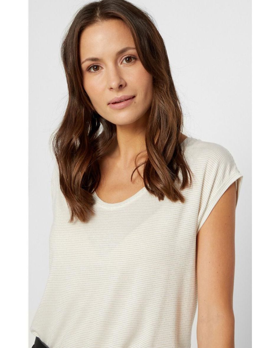 Metallic T-Shirt with V-Neck