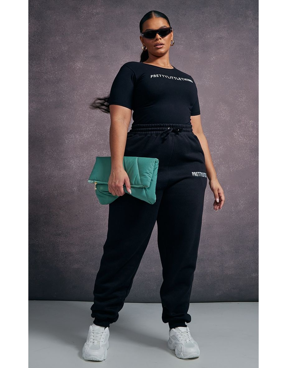 PRETTYLITTLETHING Plus Black Cap Sleeve Bodysuit