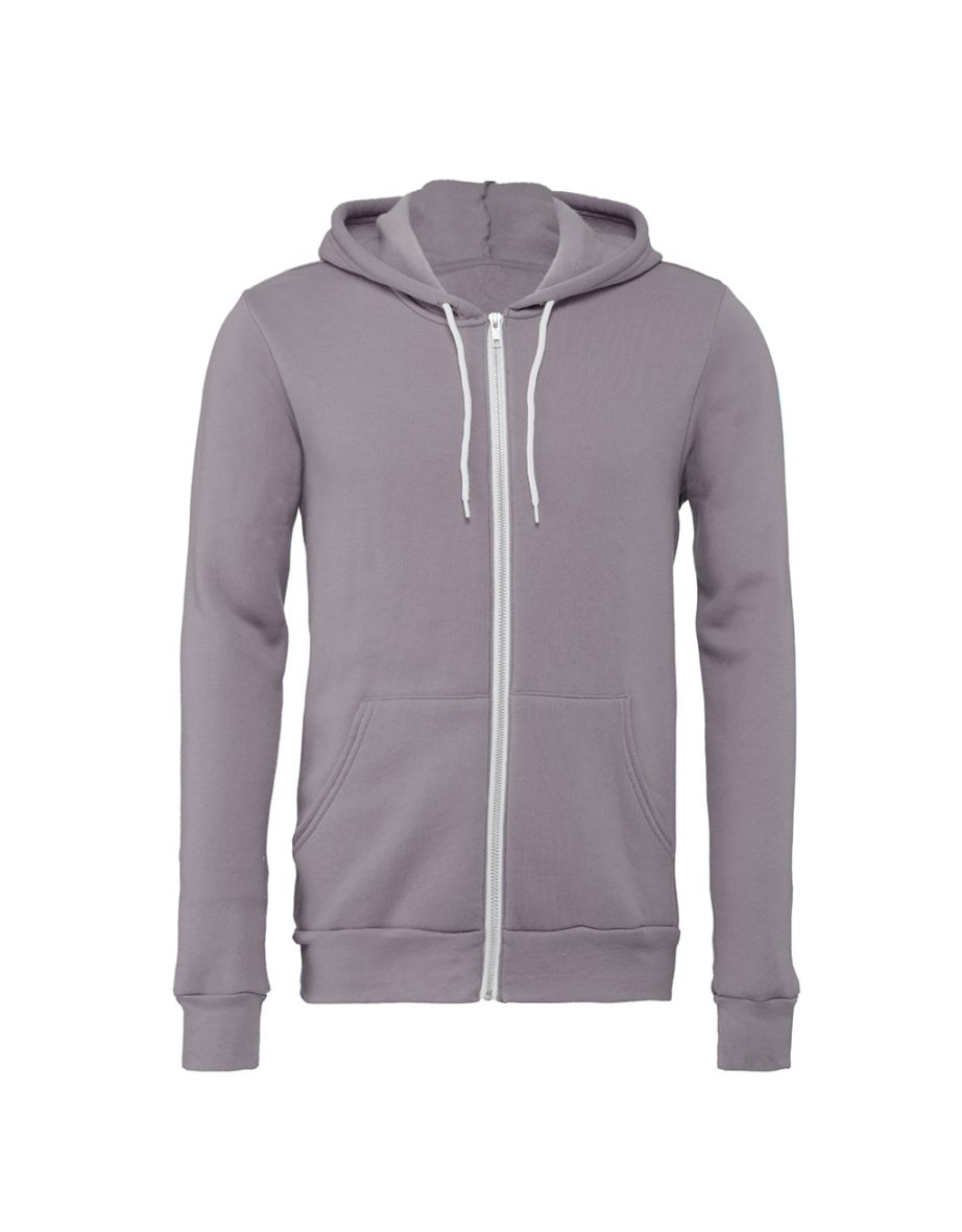 Bella + Canvas Adults Unisex Full Zip Hoodie - Storm