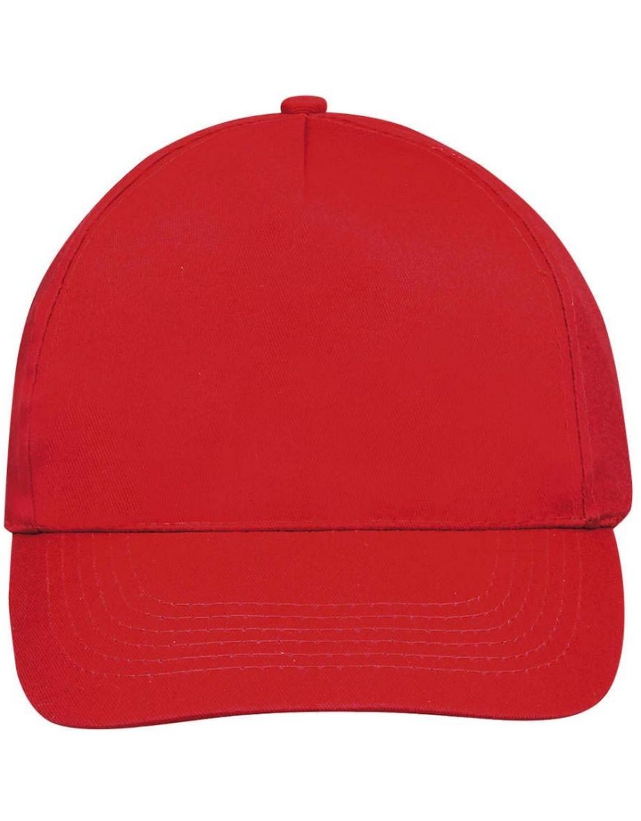 SOLS Unisex Sunny 5 Panel Baseball Cap - Red - 3