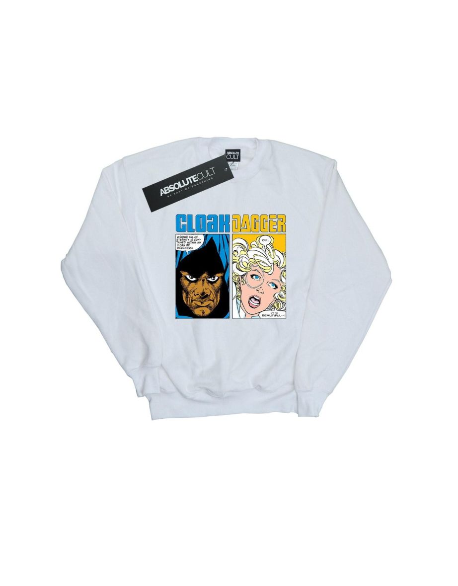 Marvel Boys Cloak And Dagger Comic Panels Sweatshirt - White