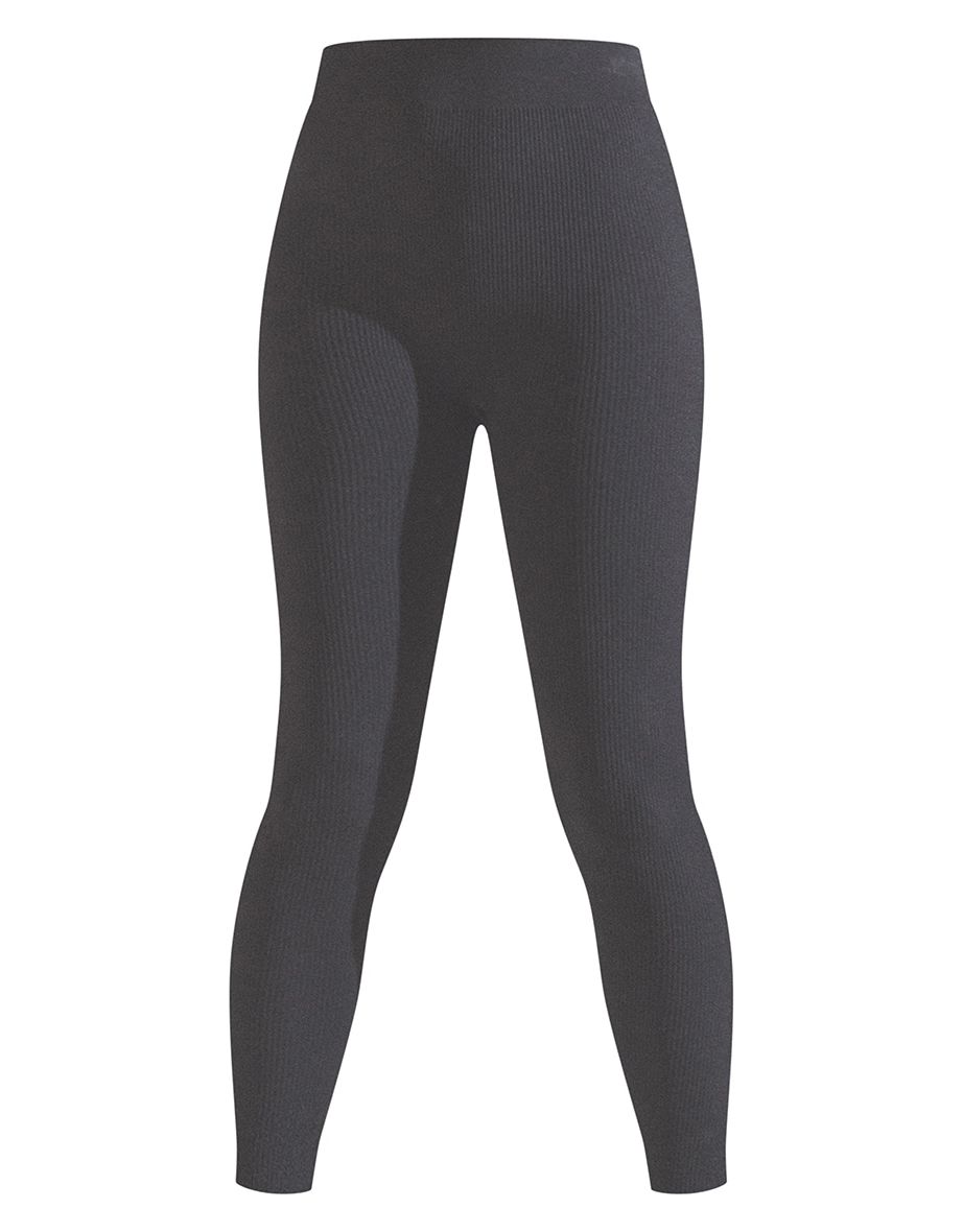 Black Structured Contour Ribbed Leggings - 4