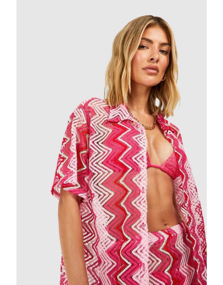 Zig Zag Knit Beach Shirt - 3