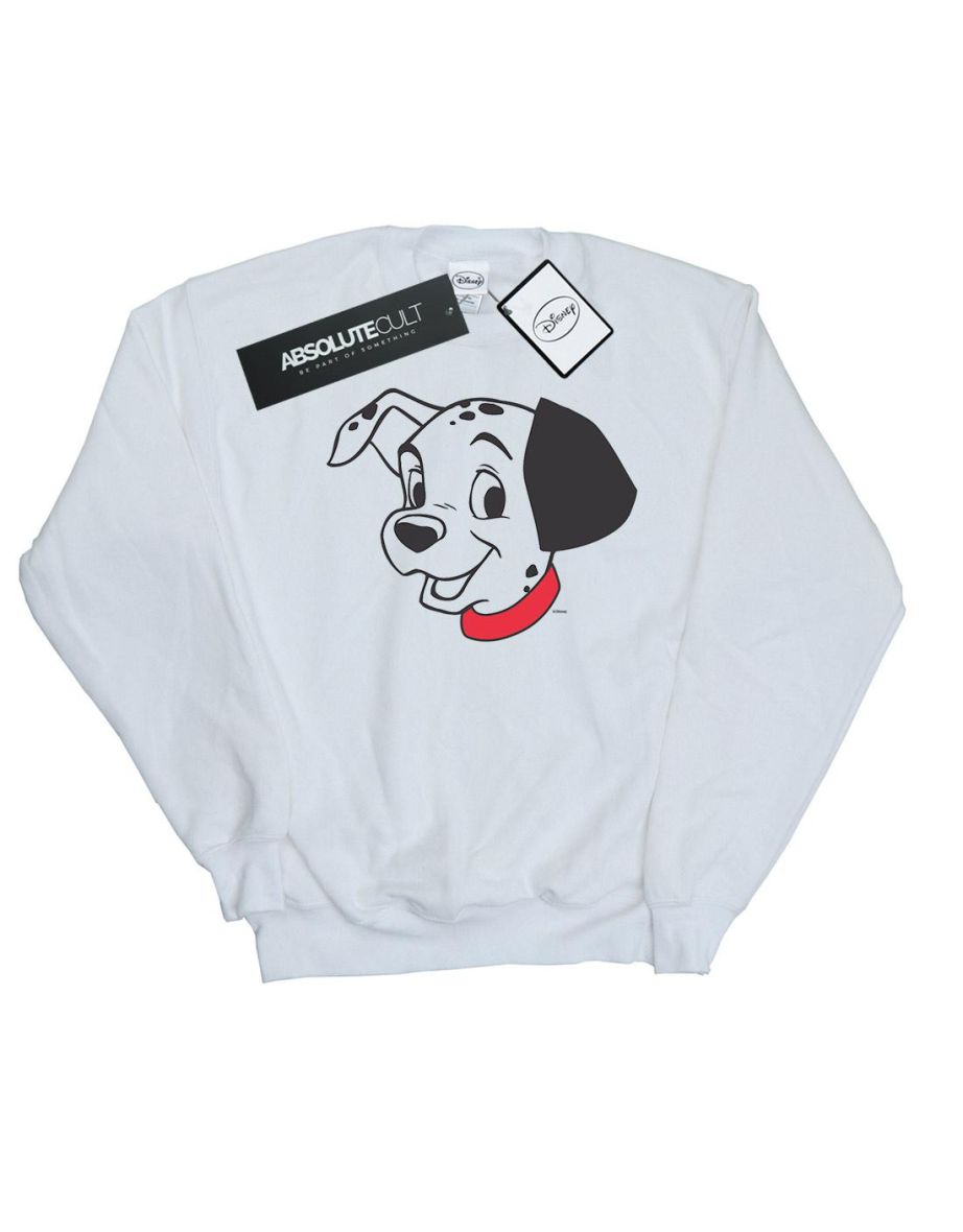 Disney Girls 101 Dalmatians Dalmatian Head Sweatshirt - White
