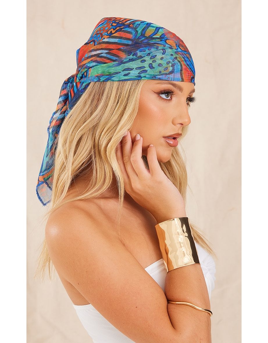 Purple Ombre Print Mesh Bandana