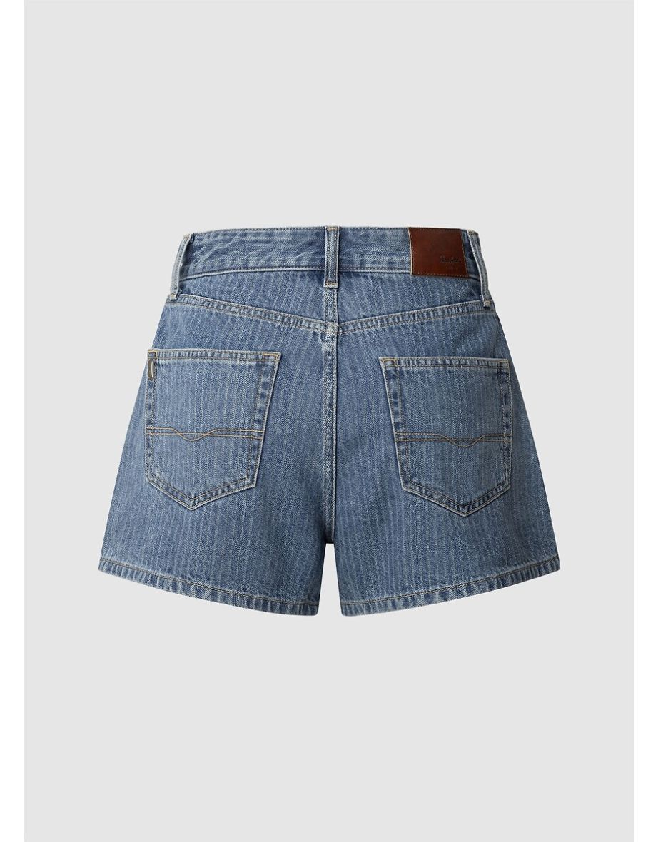 Denim High Waist Shorts - 1