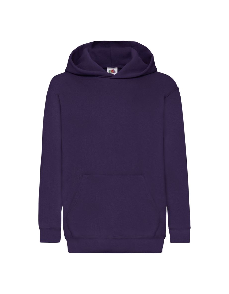 Fruit Of The Loom Childrens Unisex Hooded Sweatshirt / Hoodie - Purple