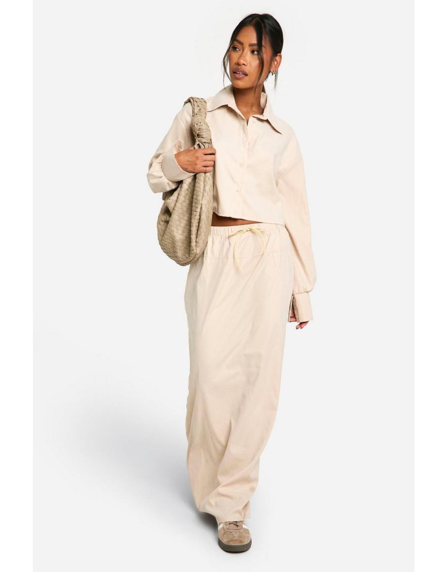 Soft Touch Cropped Shirt - stone