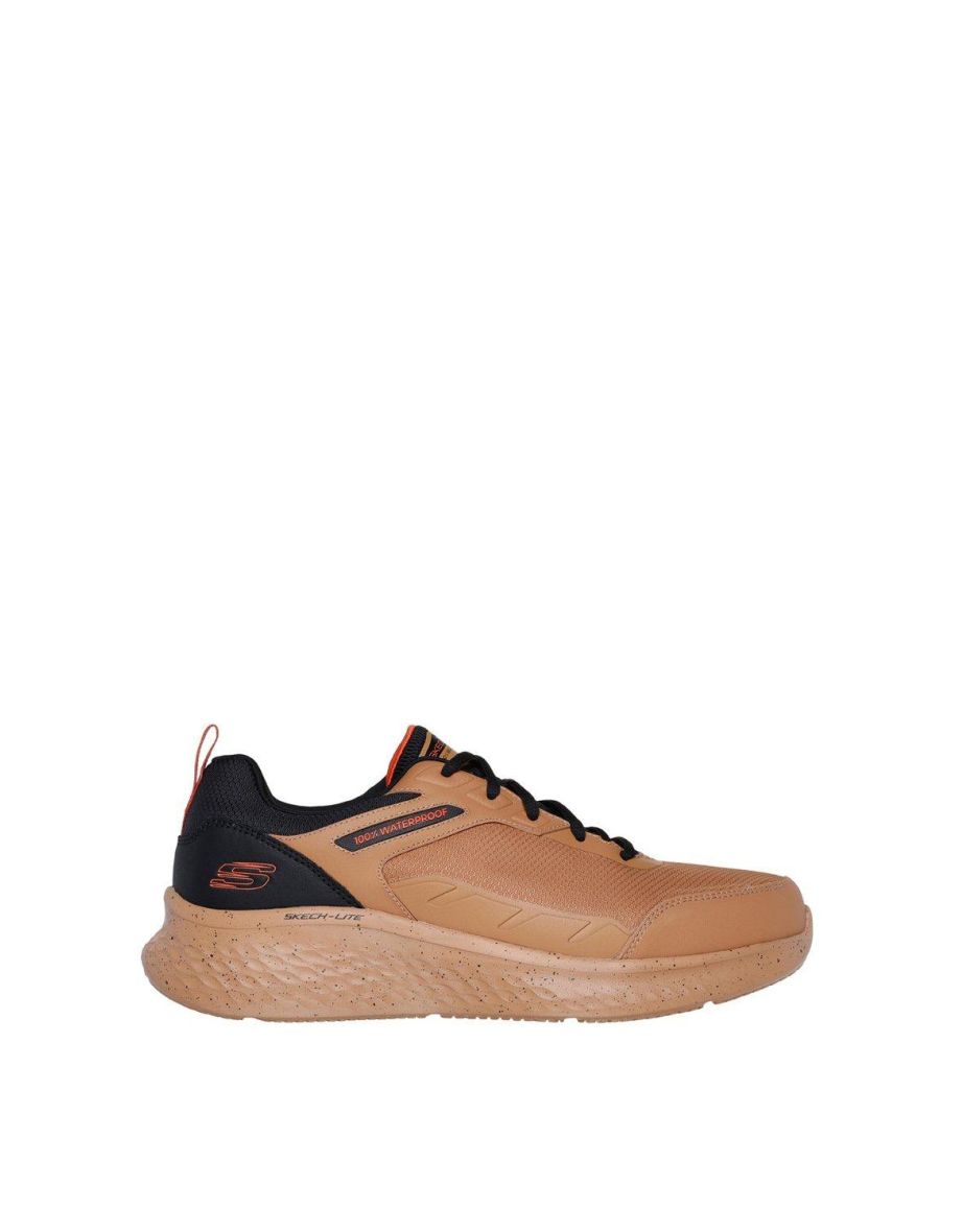 Skech-lite Pro Ankkor 100% Waterproof Leather Overlay Lace Up Sneaker With Air-cooled Mf Tan Leather