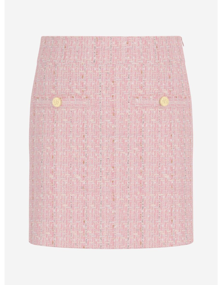 Girls Tweed Mini Skirt in Pink