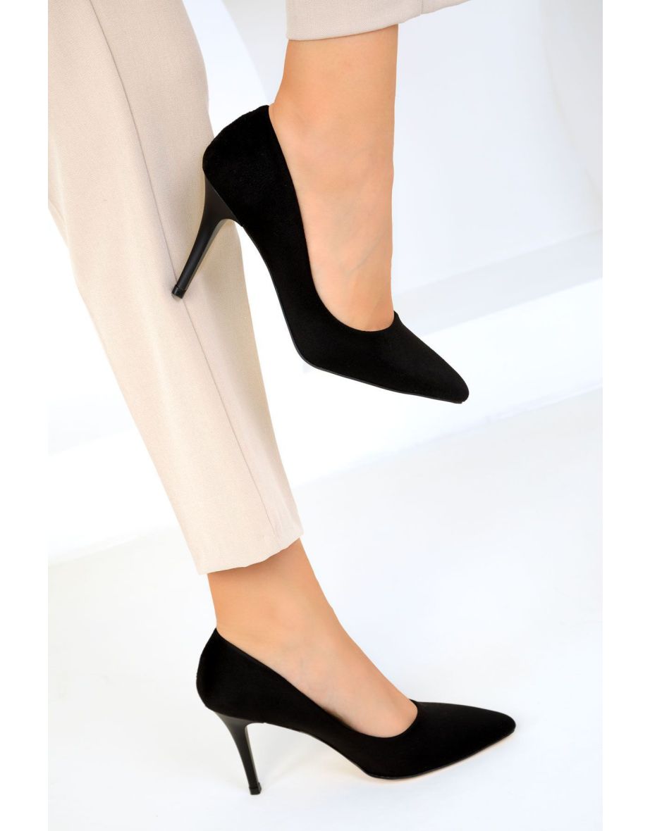 Black Suede Women's Classic High Heel Shoes