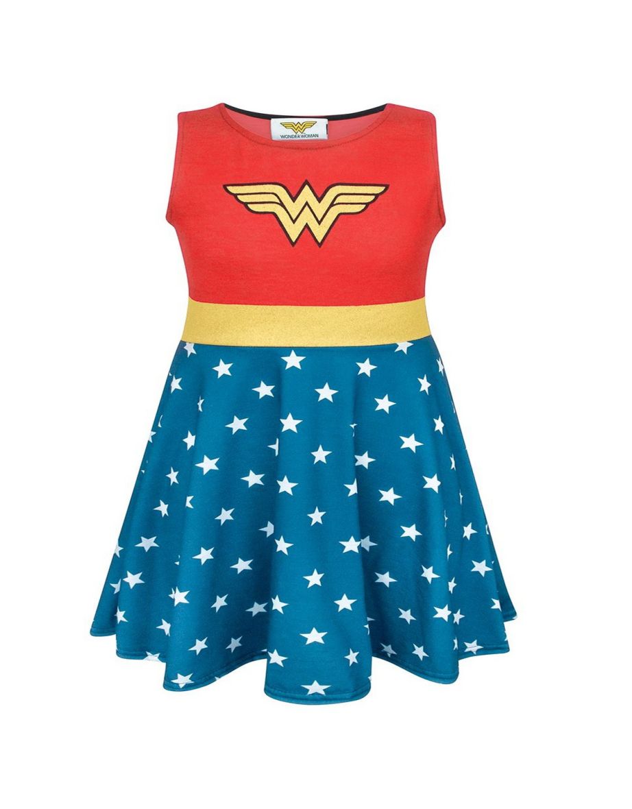 Wonder Woman Girls Costume Dress - Red/Blue