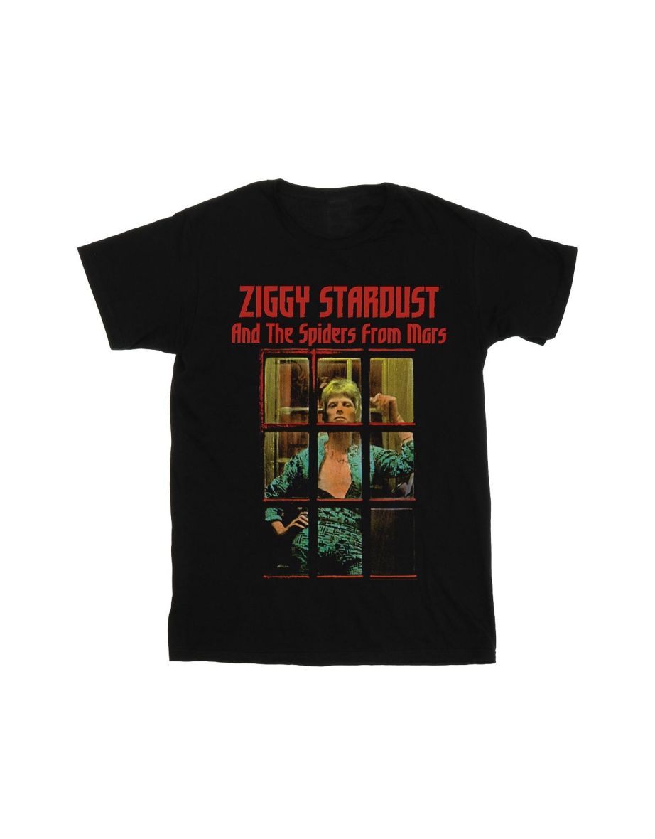 David Bowie Womens/Ladies Ziggy Stardust Spider Cotton Boyfriend T-Shirt - Black - 1