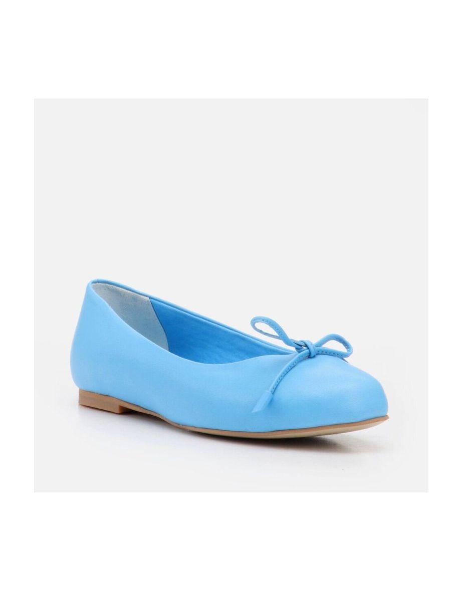 Women's Turquoise Flats From Genuine Leather
