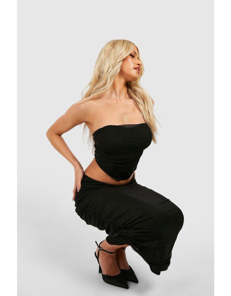 Sweetheart Bardot Mesh Corset - black - 3