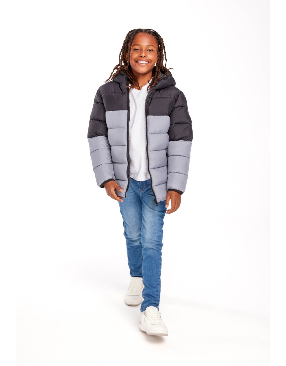Boys Hooded Padded Jacket With Borg Lining - 4