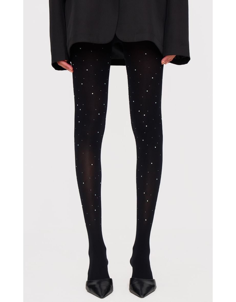Black Diamante Tights