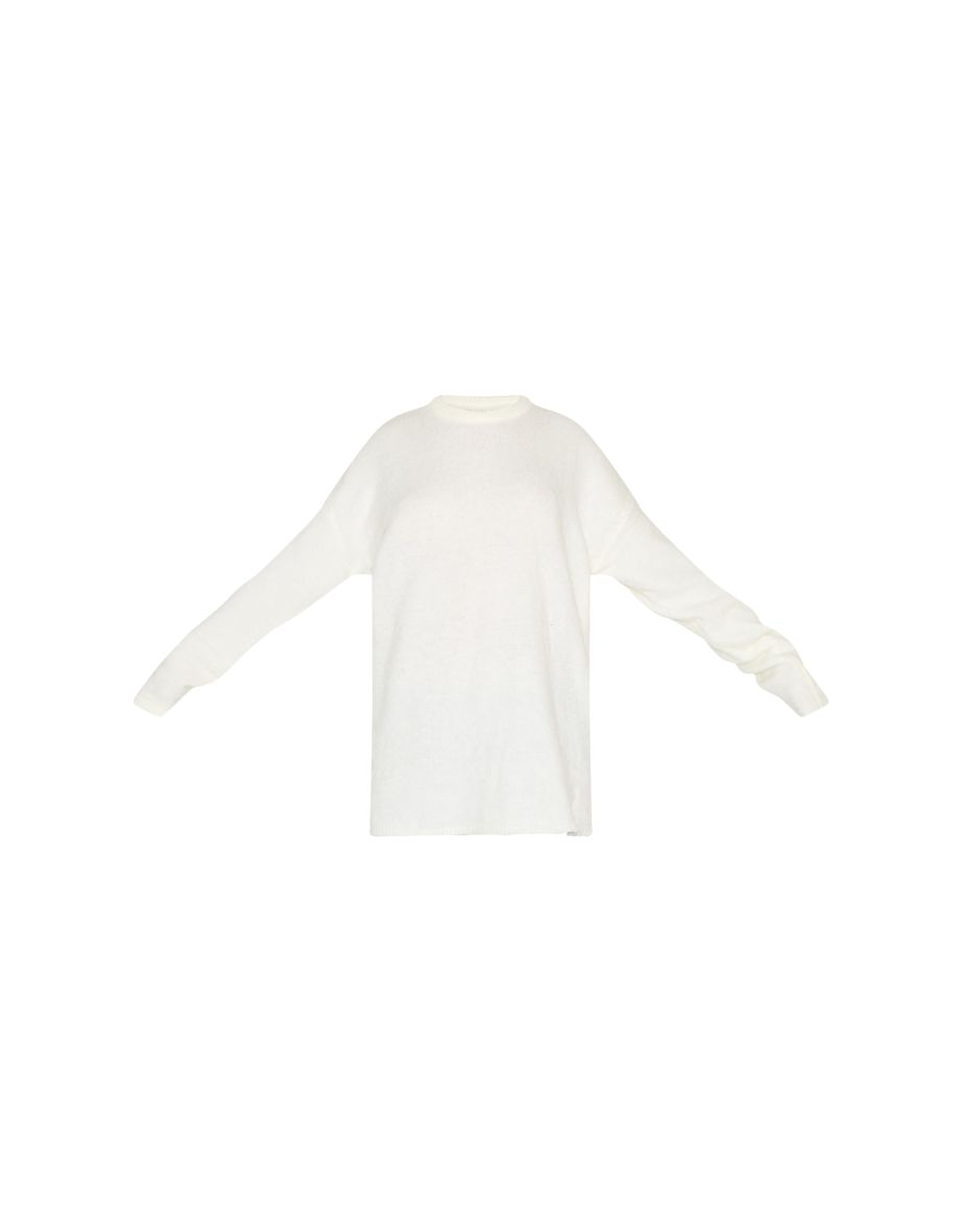 Cream Soft Knit Oversized Jumper - 4