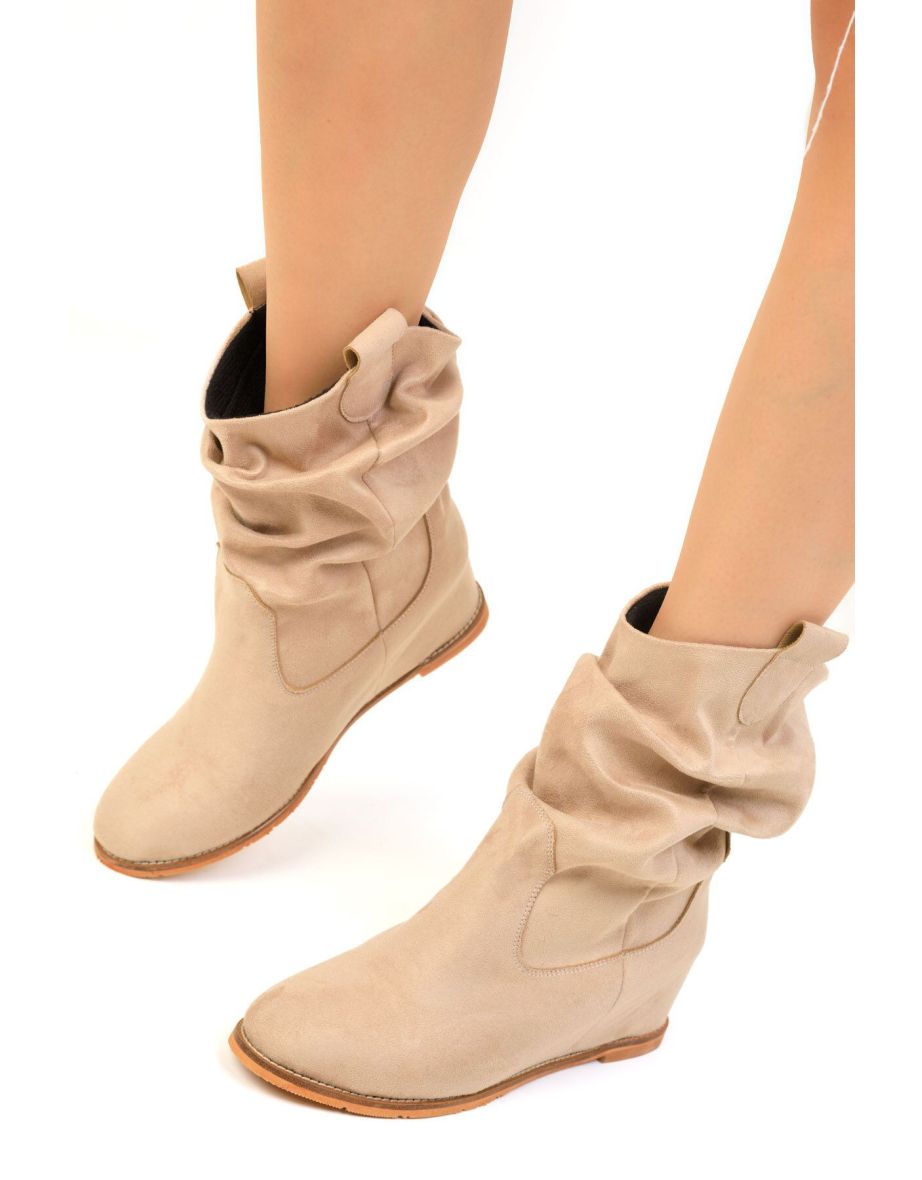 Ankle Boots - Beige - Wedge