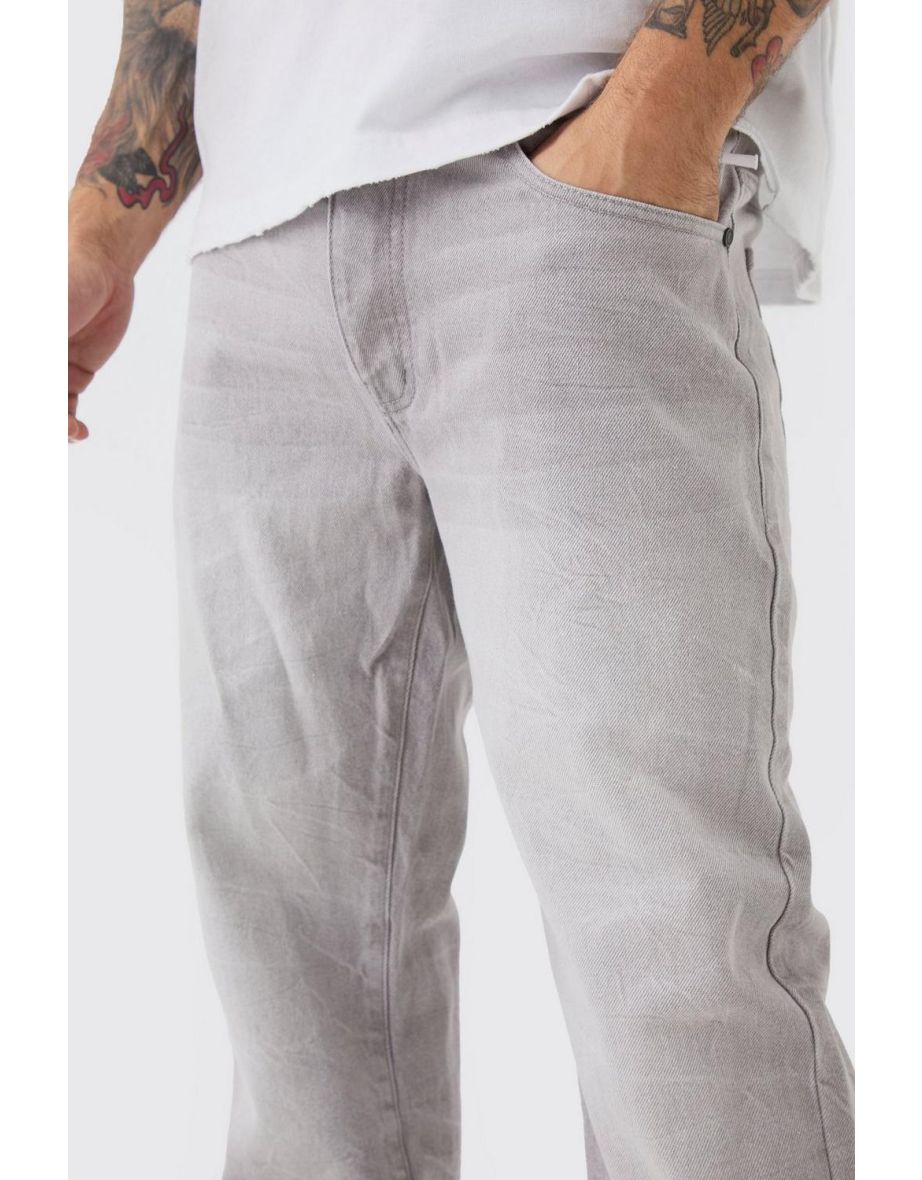 Straight Rigid Tinted Denim Jeans - light grey - 2