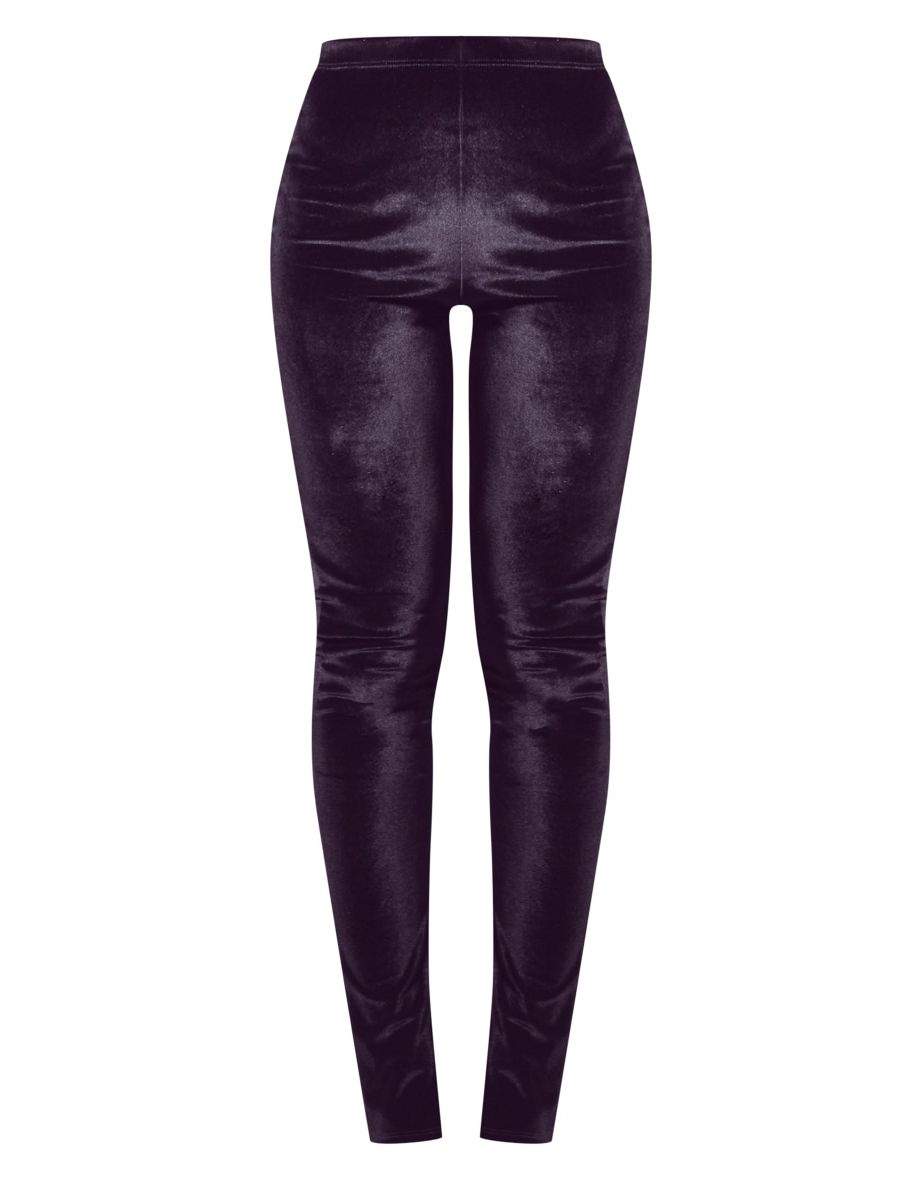 Black Velvet Skinny Trousers - 4