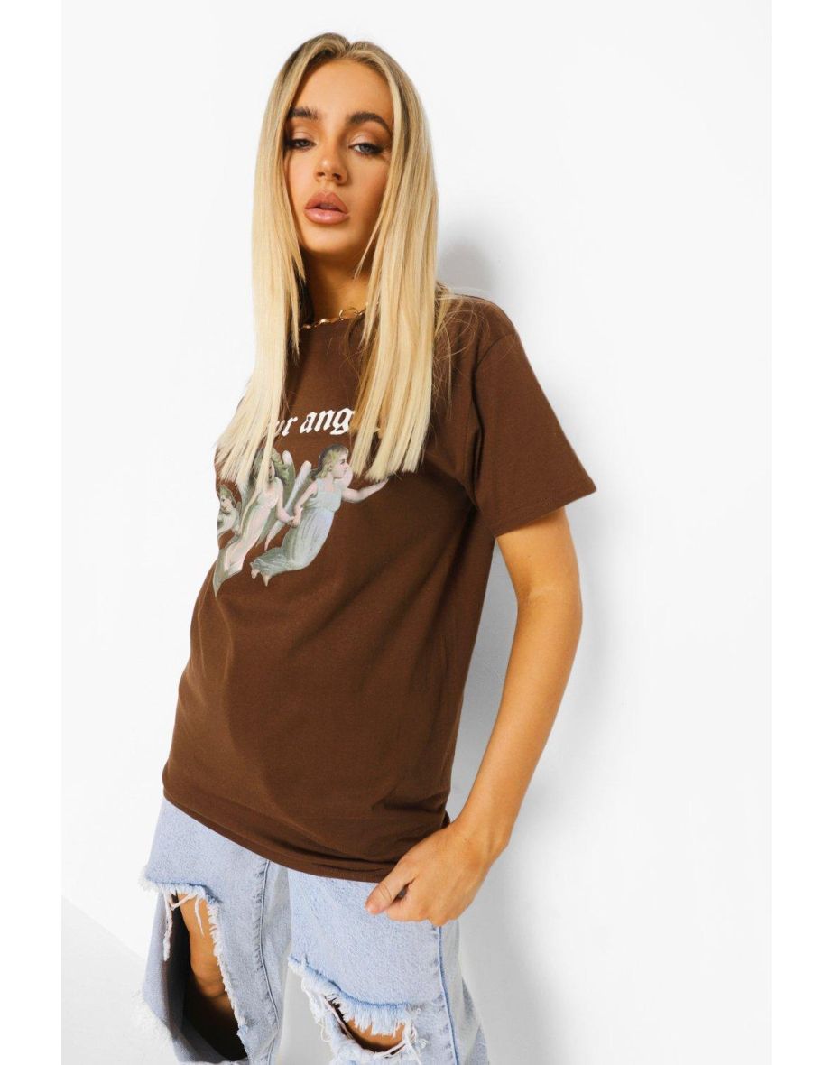 Not Your Angel T Shirt - mocha