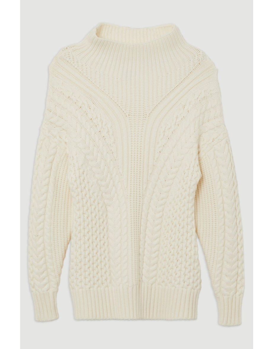 Cable Knit Balloon Sleeve Jumper - 3