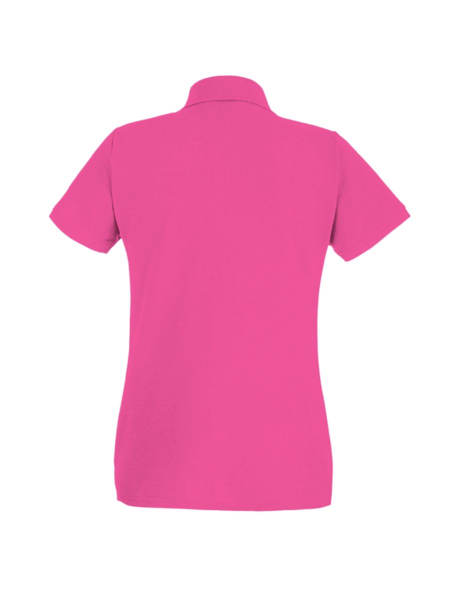Womens/Ladies Fitted Short Sleeve Casual Polo Shirt - Hot Pink - 1