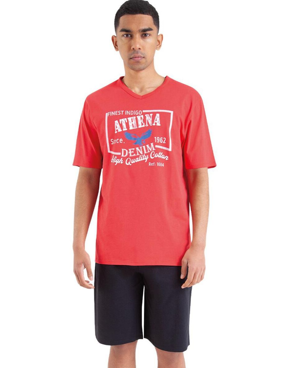 Cotton Short Pyjamas with V-Neck T-Shirt