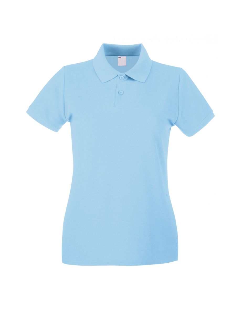 Womens/Ladies Fitted Short Sleeve Casual Polo Shirt - Light Blue