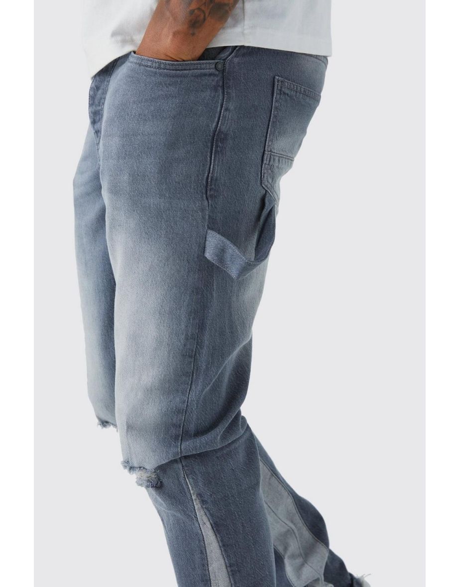 Tall Straight Rigid Carpenter Jeans - grey - 2