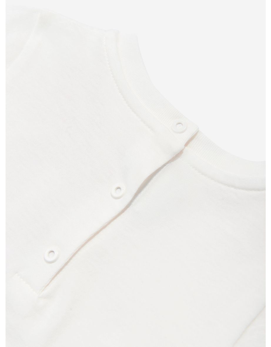 Baby Girls Trompe l'oeil Bow Print T-Shirt in White - 3