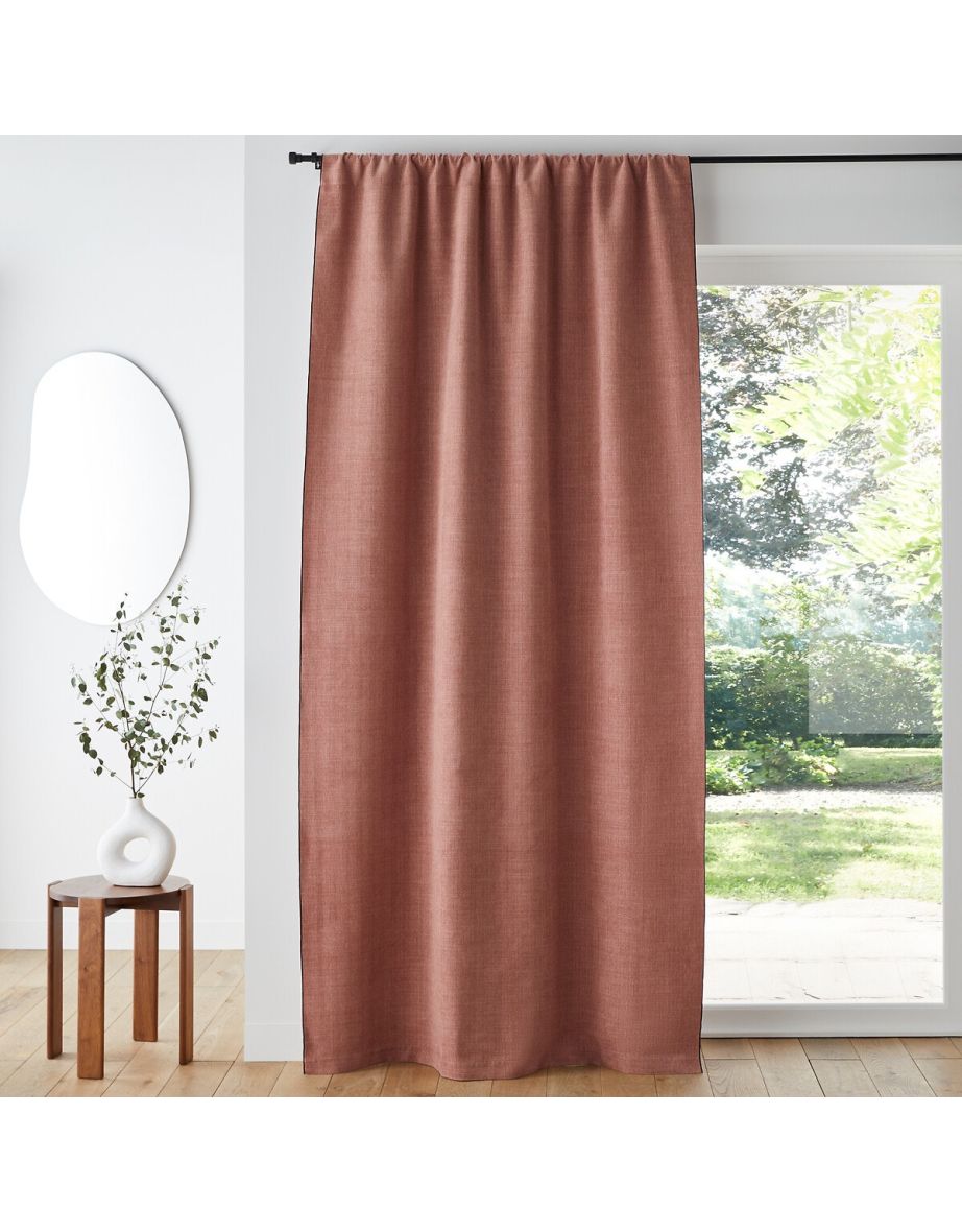 Figuera Chenille Effect Single Curtain with Hidden Tabs