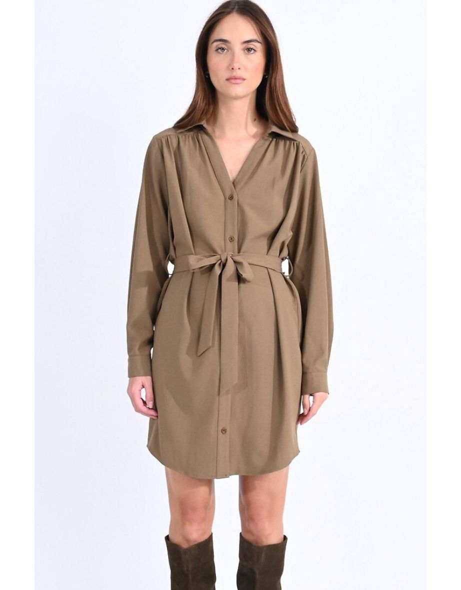 Tie-Waist Shirt Dress