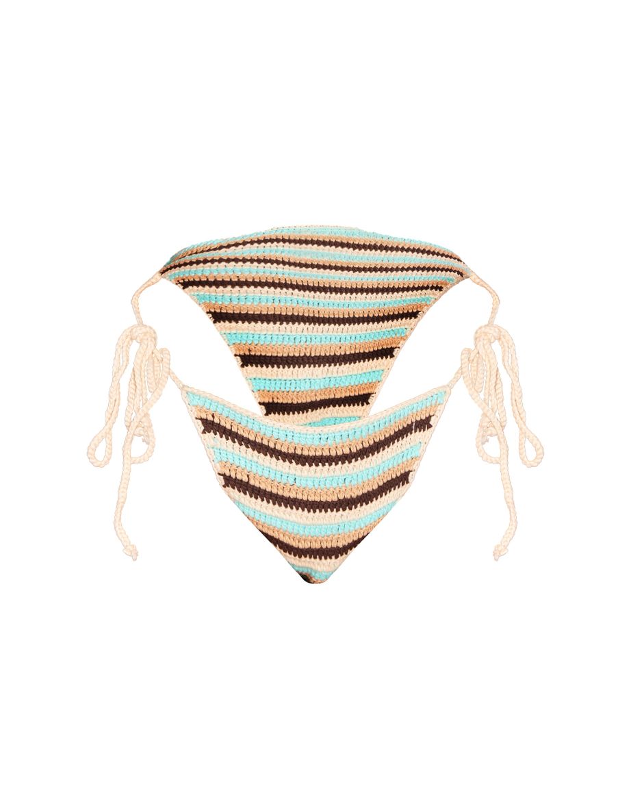 Plus Multi Tie Side Crochet Bikini Bottoms - 3