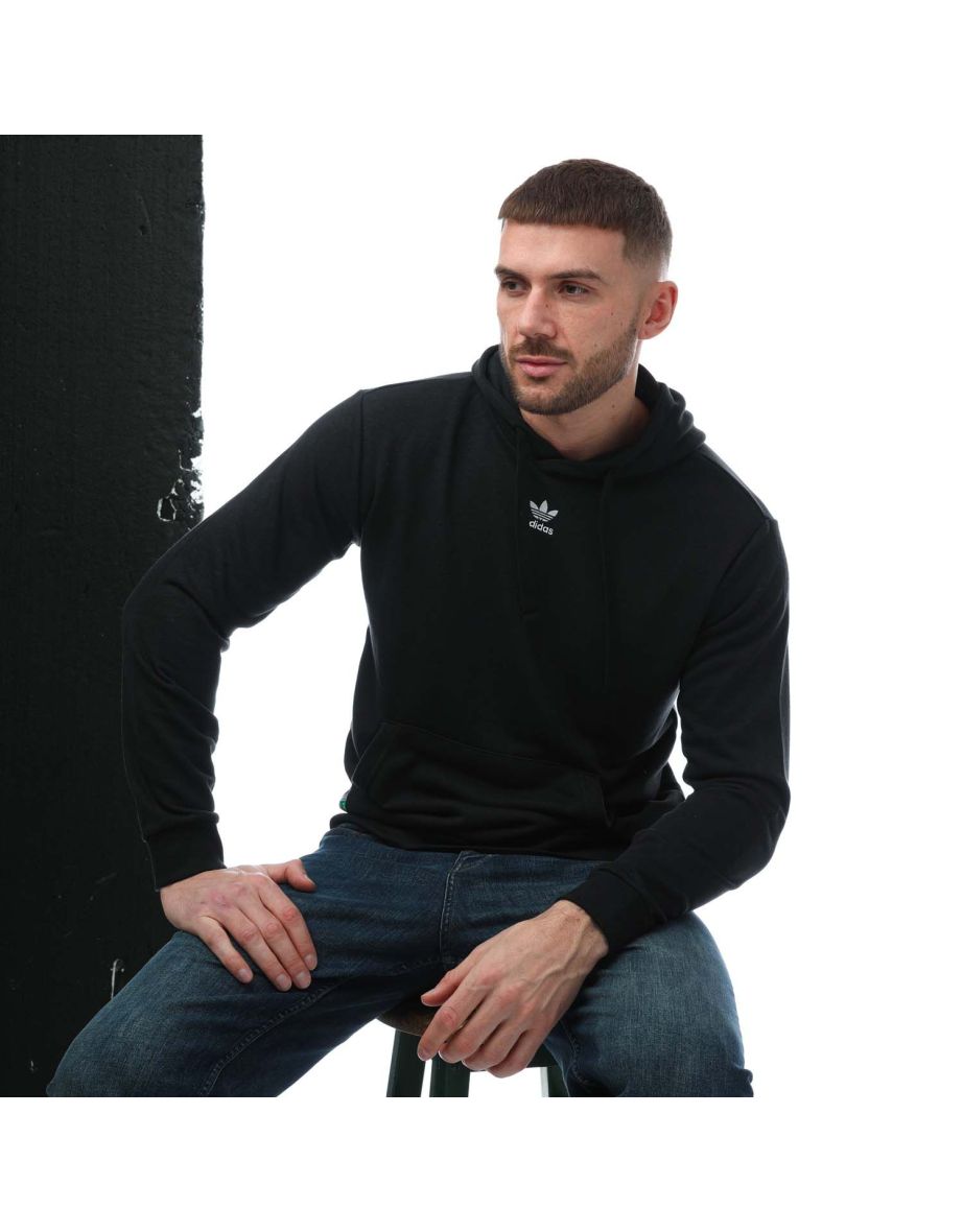 Men's adidas Originals Essentials+ Made With Hemp Hoody in Black - 2