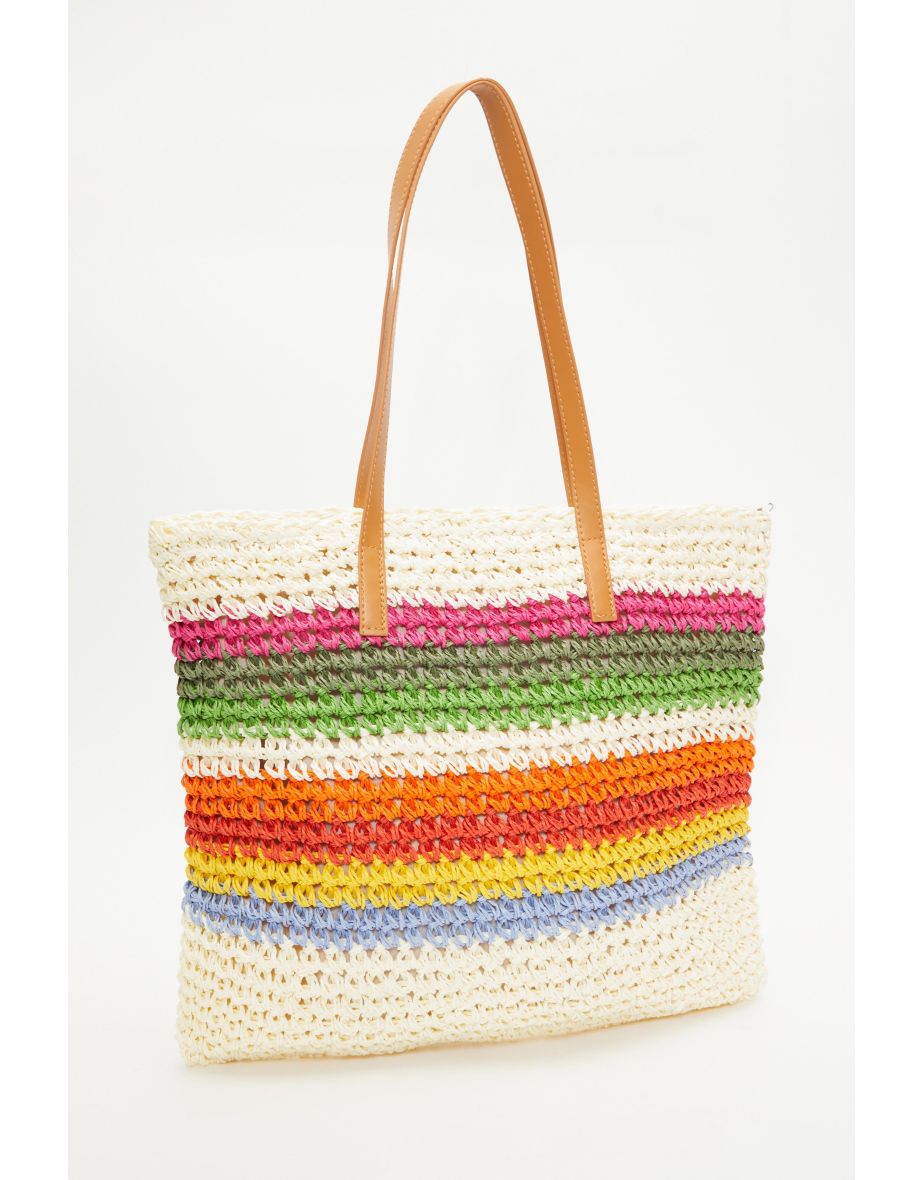 Multicolor discount straw bag