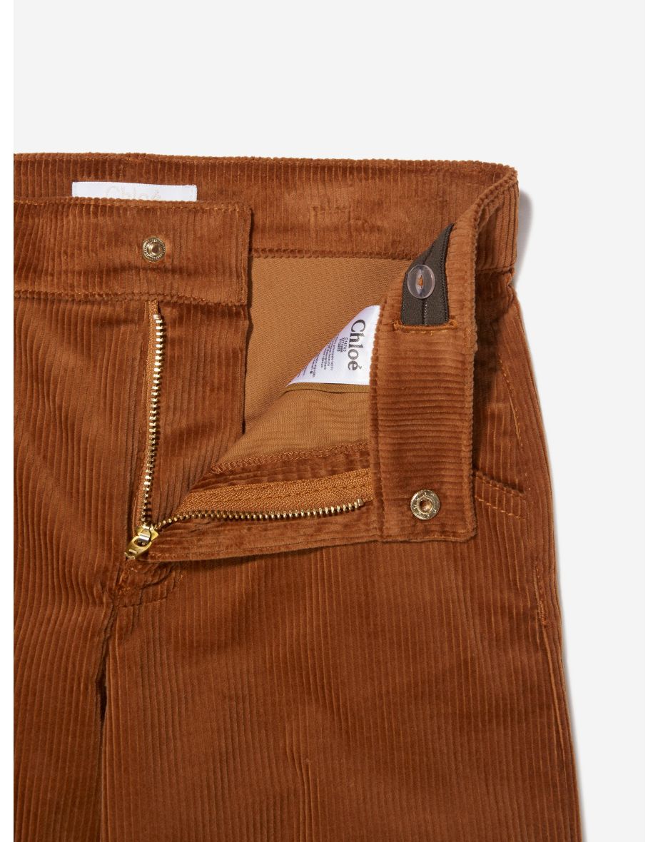 Girls Corduroy Trousers in Brown - 3