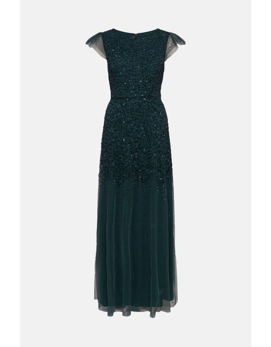 Angel Sleeve Sequin Maxi Dress - 3