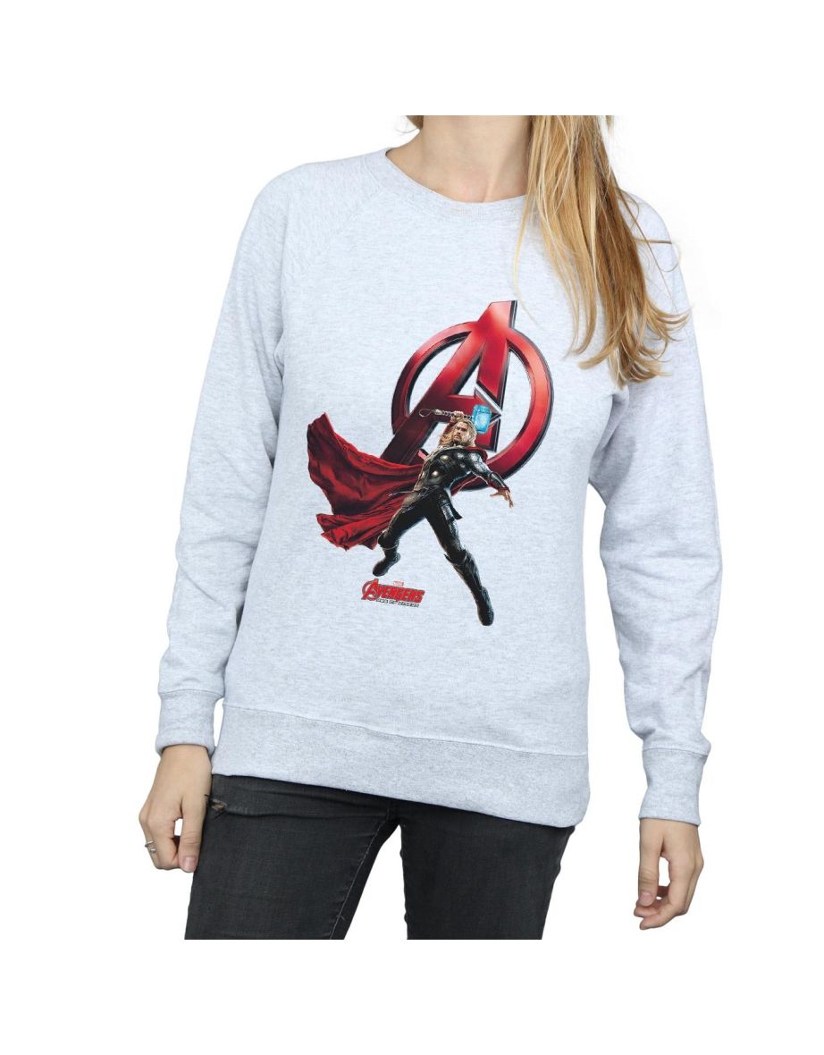 Marvel Womens/Ladies Thor Pose Sweatshirt - Heather Grey - 3