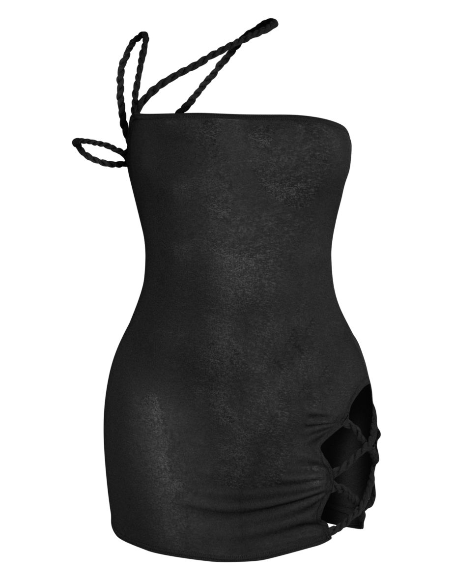 Shape Black Sheer Mesh Twist Detail Cut Out Bodycon Dress - 3