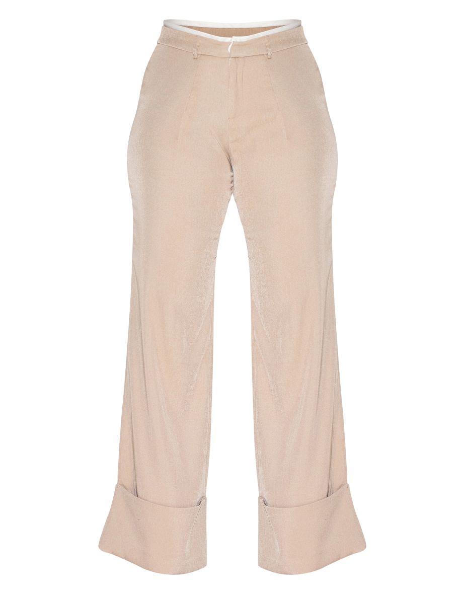 Shape Stone Tailored Double Waistband Turn Up Trousers - 4