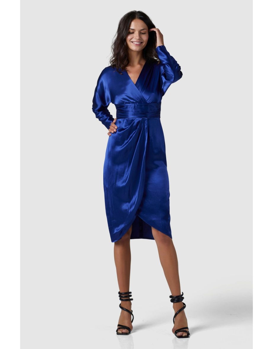 Closet London Navy Kimono Midi Dress