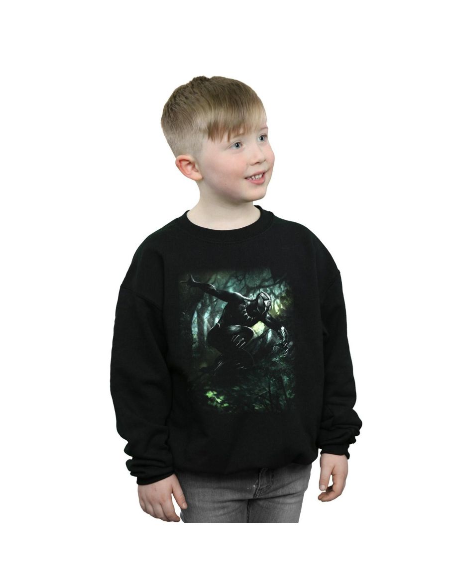 Marvel Boys Black Panther Jungle Run Sweatshirt - Black