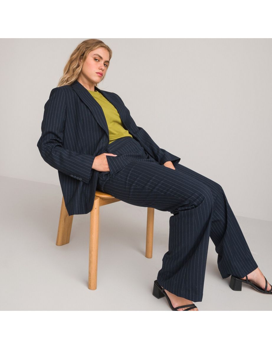 Tennis Striped Flared Trousers, Length 31" - 10