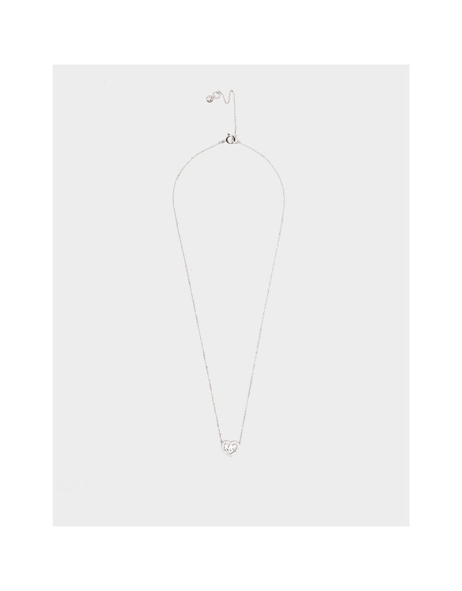 Accessories Michael Kors Sterling Silver Heart Logo Necklace in Silver