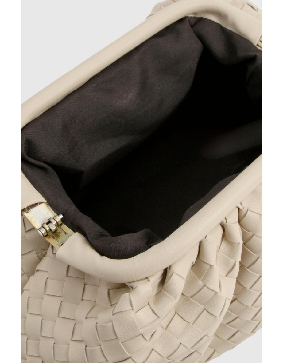 Woven Oversized Clutch Bag - ivory - 3